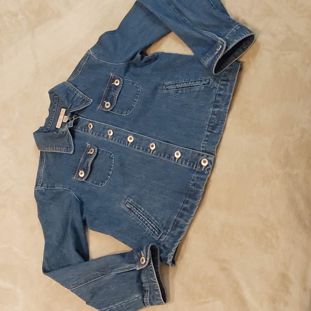 Vintage 80's JAMAICA BAY Blue Denim Button Up Jean Jacket Womens Size L - Picture 2 of 12